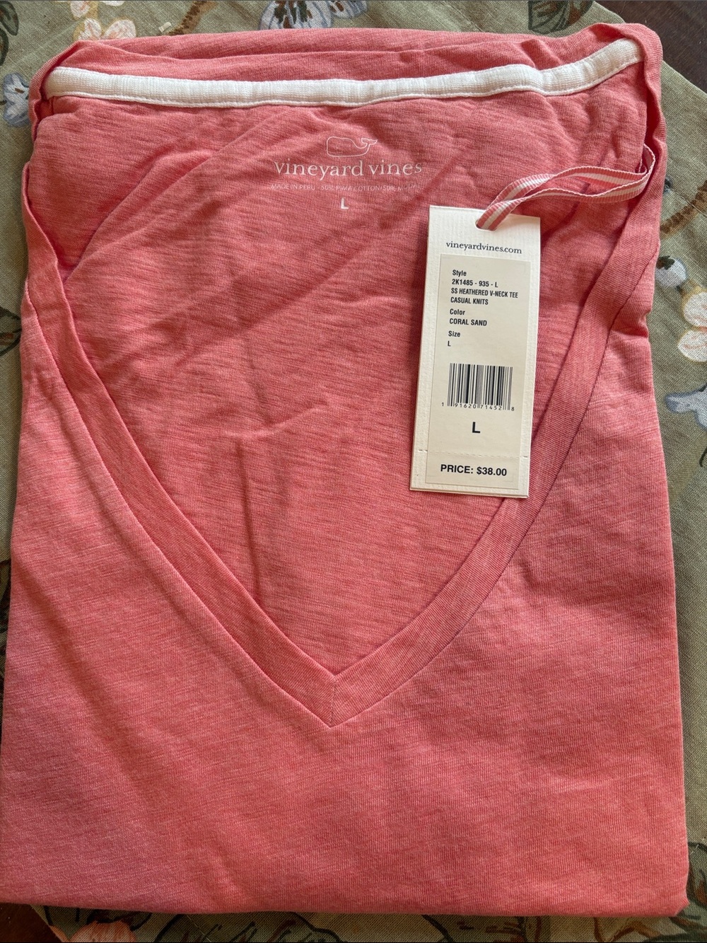 Vineyard Vines Coral V-Neck Shirt